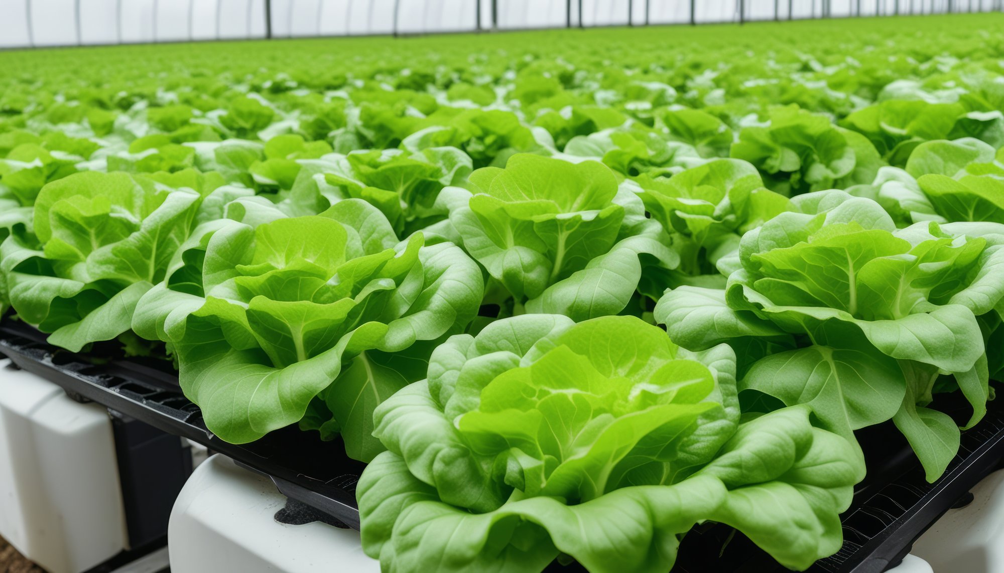 Green-lettuce-growing-in-a-greenhouse