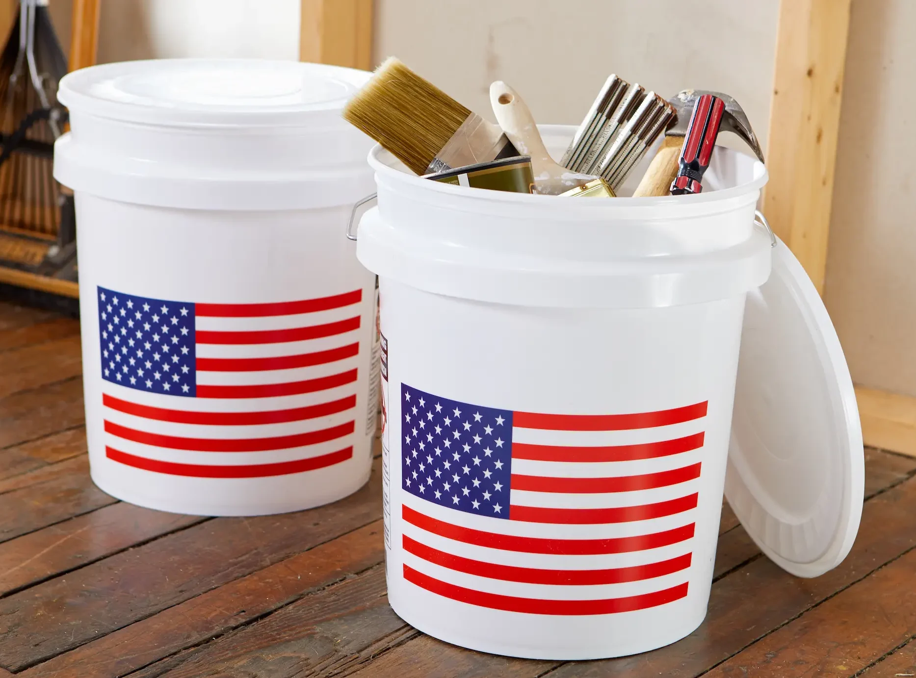 two utility buckets
